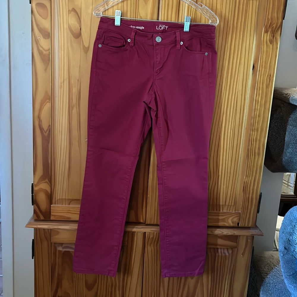 Loft jeans, 8P, cranberry
